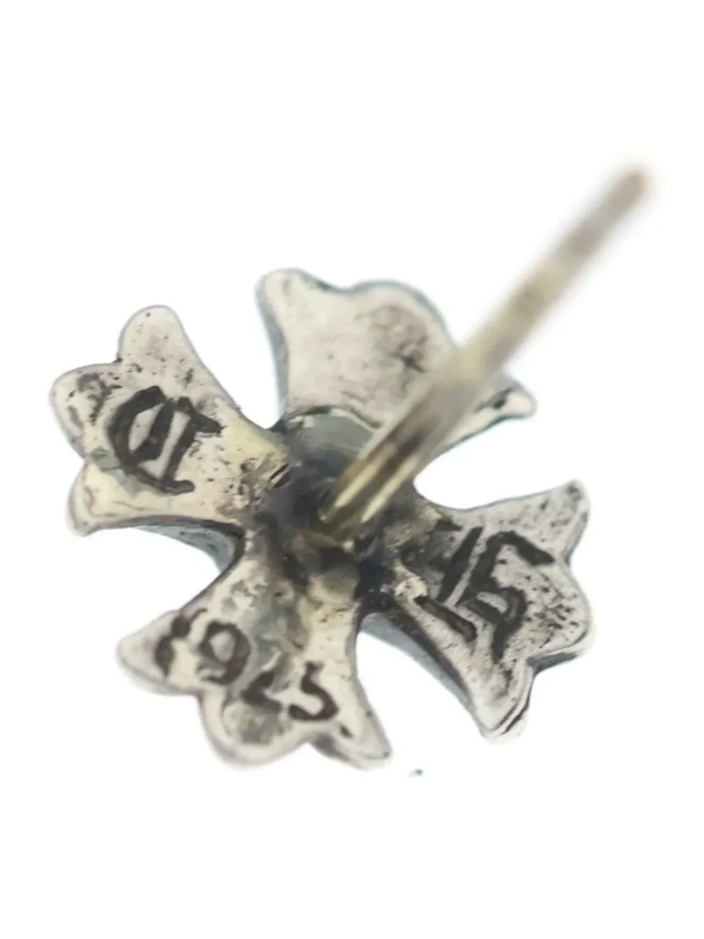 Chrome Hearts No2 CH Pls CH Plus Stud Single Earring Silver Back External